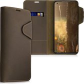 kalibri telefoonhoesje voor Xiaomi Mi 11 - Hoesje met pasjeshouder en standaard - bruin - Wallet case