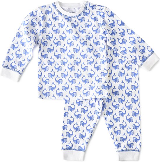 Besnoeiing Gebakjes Drijvende kracht Little Label Pyjama Jongens - Maat 86 - Walvisprint Blauw - Zachte BIO  Katoen | bol.com