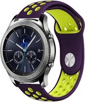Siliconen Smartwatch bandje - Geschikt voor  Samsung Gear S3 sport band - paars/geel - Horlogeband / Polsband / Armband