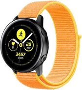 Nylon Smartwatch bandje - Geschikt voor  Samsung Galaxy Watch Active nylon band - lichtgeel - Horlogeband / Polsband / Armband