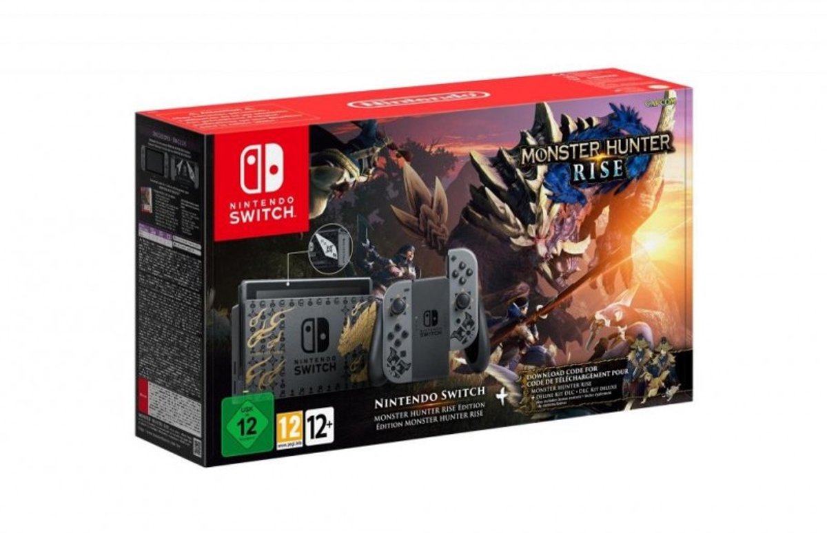 Nintendo Switch Console - Zwart - Nieuw model - Monster Hunter Rise Limited Edition