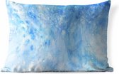 Buitenkussens - Tuin - Abstract kunstwerk gemaakt met waterverf en ijsblauwe kleuren - 60x40 cm