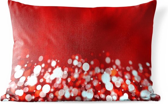 Buitenkussens - Tuin - Rode glitters bij een onscherpe achtergrond - 60x40 cm