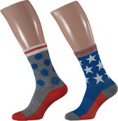 Apollo Sportsokken Fashion Oranje/blauw Maat 36-41