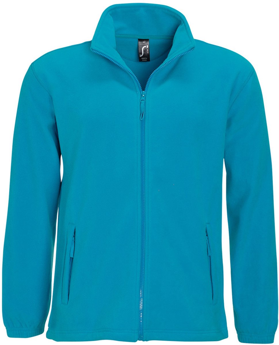 SOLS Heren North Full Zip Outdoor Fleece Jacket Aqua Blauw