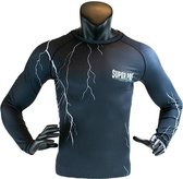 Super Pro Combat Gear Compression Shirt Long Sleeve Thunder Zwart/Grijs Extra Extra Large