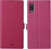 Voor Samsung Galaxy A02 / M02 ViLi K-serie schokbestendig TPU + PU lederen magnetische gesp horizontale flip case met kaartsleuven & portemonnee & houder (rose rood)