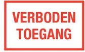 Verboden toegang tekststicker 400 x 250 mm