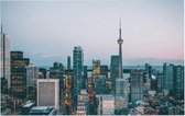 Canadian National Tower midden van de skyline van Toronto - Foto op Forex - 60 x 40 cm