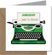 Tallies Cards - greeting - ansichtkaarten - Jubileum typemachine - PopArt  - Set van 4 wenskaarten - Inclusief kraft envelop - jubileum - mijlpaal - 100% Duurzaam