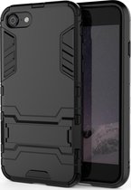 Mobigear Hoesje geschikt voor Apple iPhone SE (2020) Telefoonhoesje Hardcase | Mobigear Armor Stand Backcover Shockproof met Standaard | Schokbestendig iPhone SE (2020) Telefoonhoesje | Anti Shock Proof - Zwart