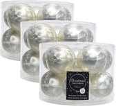 40x stuks kerstballen wit ijslak van glas 6 cm - mat/glans - Kerstboomversiering