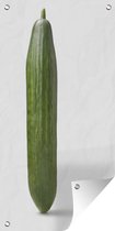 Concombre se tient debout avec un fond blanc Affiche de jardin 30x60 cm - petit - Toile de jardin / Toile d'extérieur / Peintures pour l'extérieur (décoration de jardin)