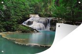 Tuinposter - Tuindoek - Tuinposters buiten - Een waterval met bomen in het Thaise Nationaal park Erawan - 120x80 cm - Tuin