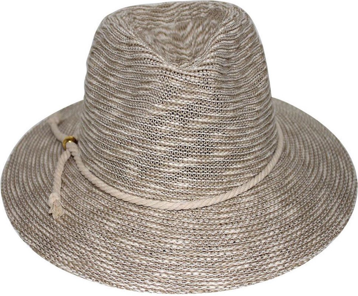 Fedora Hoed Dames - Felicity Zonnehoed met Brede Rand - UV Werend UPF50+ - Kreukbestendig - Maat: M-L: 57 cm - Beige