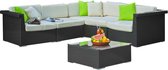 Hoek Loungeset Tuinmeubel met Tafel 4-6 Persoons Polyrotan / Wicker Zwart