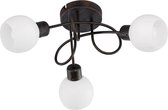 LED Plafondlamp - Nitron Frudo - 12W - E14 Fitting - Warm Wit 3000K - 3-lichts - Dimbaar - Rond - Roestkleur - Aluminium