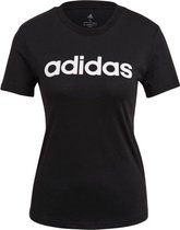 adidas Ess. Slim Logo Shirt Dames - sportshirts - zwart - maat XS