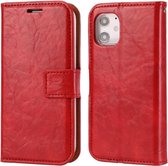 Crazy Horse-textuur Afneembare magnetische achterkant Horizontale flip-lederen hoes met houder & kaartsleuven & fotolijst & portemonnee voor iPhone 11 (rood)