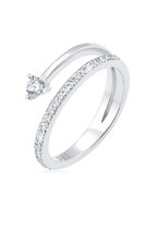 Elli Dames Ring Damespijlmotief met Zirconia Kristallen met Kristallen in 925 Sterling Zilver