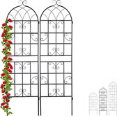 Relaxdays 2x klimplantenrek - metaal - plantensteun - plantenrek - 180 x 50 cm - zwart