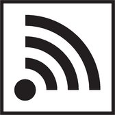 WiFi WLAN sticker, wit zwart 200 x 200 mm