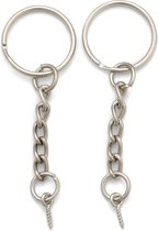 Sleutel ring met ketting, 20 stuks