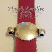 DQ leerschuiver rond met 2 ogen, 13 mm