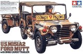 1:35 Tamiya 35130 US M151A2 Ford MUTT w/Cargo Trailer w/1 Figure Plastic kit
