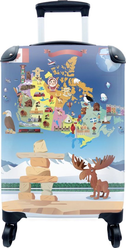 Valise - Une illustration dessinée de la carte du Canada - 35x55x20 cm -  Bagage à... | bol.com