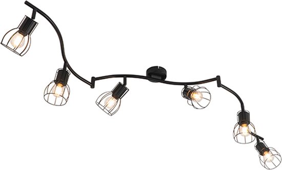 QAZQA botu - Moderne Plafondlamp - lichts - L - Zwart - Woonkamer | Slaapkamer | Keuken