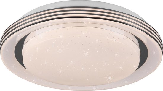 LED Plafondlamp - Plafondverlichting - Trion Atras - 10.5W - Aanpasbare Kleur - Afstandsbediening - Dimbaar - Sterlicht - Rond - Mat Wit - Kunststof