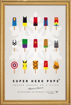 JUNIQE - Poster met houten lijst My Superhero Ice Pop - Universe