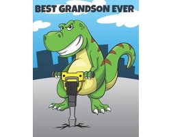 Best Grandson Ever: Personalized Dinosaur Sketchbook Notebook for Writing Drawing Doodling Sketching with Dinosaur Colouring Pages