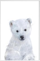 JUNIQE - Poster in kunststof lijst Kleine ijsbeer illustratie -40x60