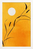 JUNIQE - Poster in houten lijst Sunny Side -30x45 /Geel & Oranje