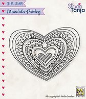 CSMAN012 Clear Stamp Nellie Snellen - Mandala Paisley - studio Tanja - heart - stempel hart motief