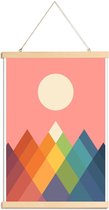 JUNIQE - Posterhanger Rainbow Peak -30x45 /Kleurrijk