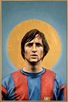 JUNIQE - Poster met kunststof lijst Football Icon - Johan Cruyff