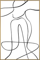 JUNIQE - Poster met kunststof lijst Icon -40x60 /Grijs & Ivoor