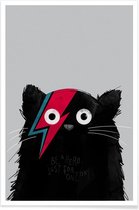 JUNIQE - Poster Cat Hero -40x60 /Grijs & Rood