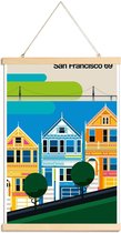 JUNIQE - Posterhanger Vintage San Francisco 69 -30x45 /Kleurrijk