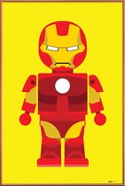 JUNIQE - Poster met kunststof lijst Iron Man Toy -40x60 /Geel & Rood