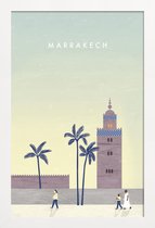 JUNIQE - Poster met houten lijst Marrakesh - retro -13x18 /Bruin