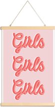 JUNIQE - Posterhanger Girls Girls Girls -30x45 /Roze