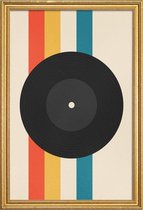 JUNIQE - Poster met houten lijst Record -30x45 /Kleurrijk