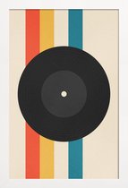 JUNIQE - Poster in houten lijst Record -30x45 /Kleurrijk