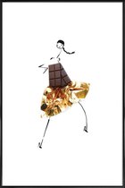 JUNIQE - Poster in kunststof lijst Chocolate -20x30 /Bruin & Geel
