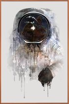 JUNIQE - Poster met kunststof lijst The Astronaut -30x45 /Grijs &