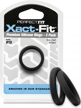 #10 Xact-Fit Cockring 2-Pack - Black - Cock Rings -